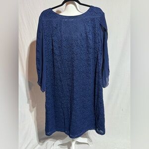 NWT Womens Grace Karin Blue Lace Flutter Sleeve Formal Dress PLUS SIZE 2XL